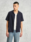 Mens Navy Didcot Open Weave Shirt