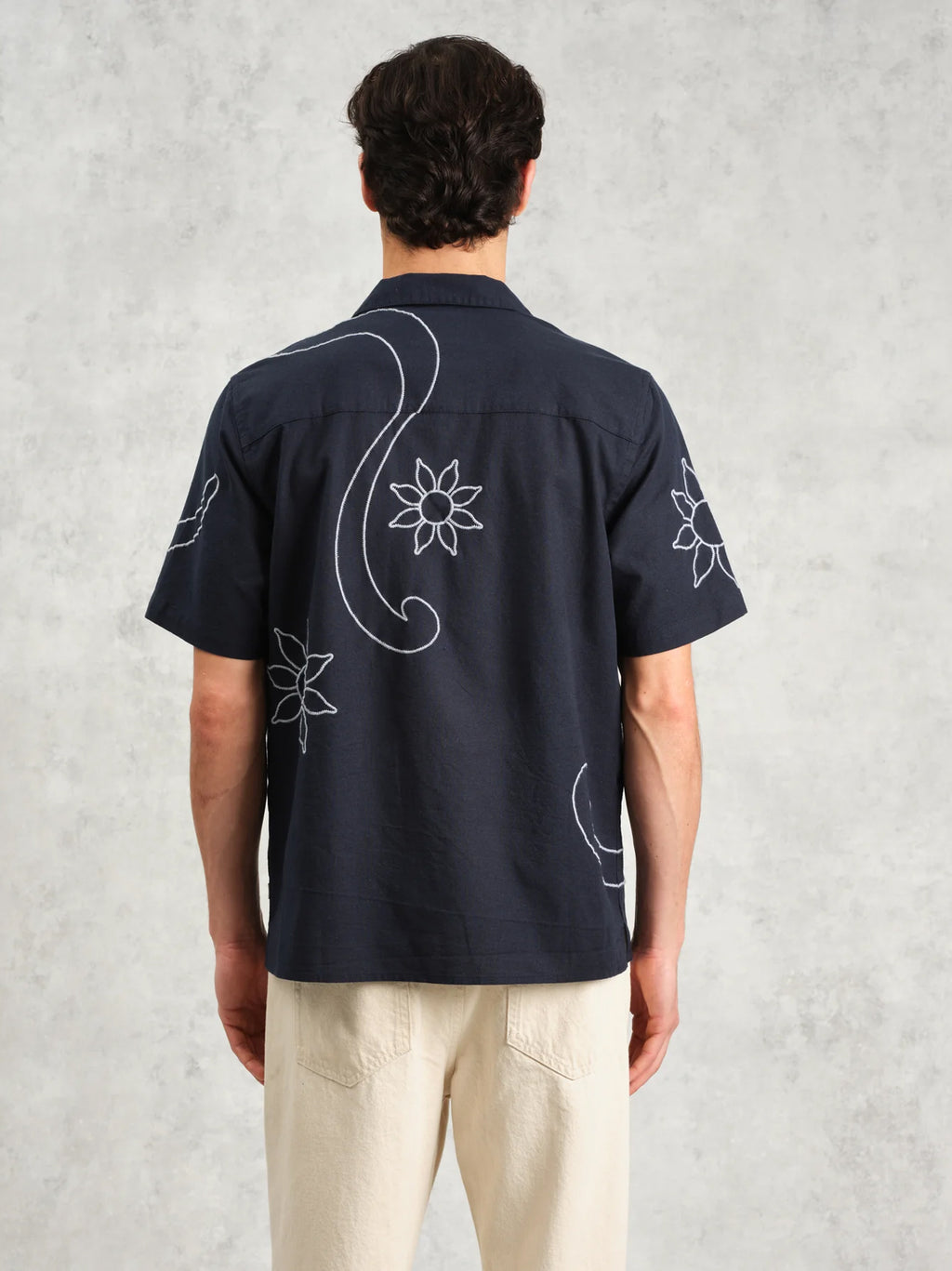 Mens Navy Didcot Bold Stitch Shirt