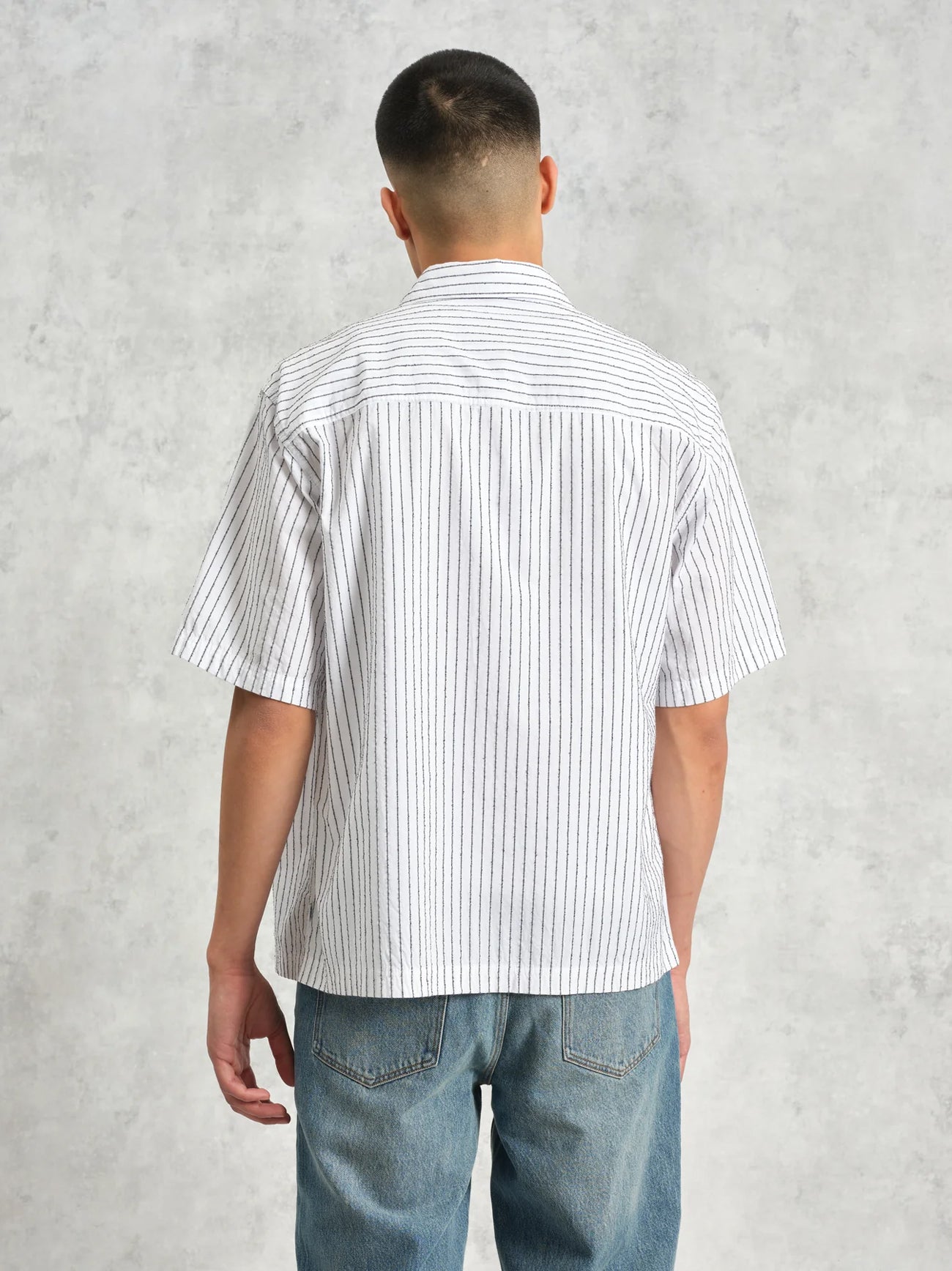 Mens White Kew Stripe Shirt