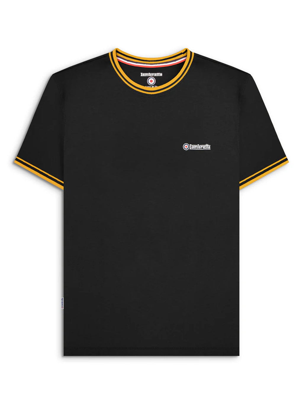 Mens Black Gold Tipped Pique T-Shirt