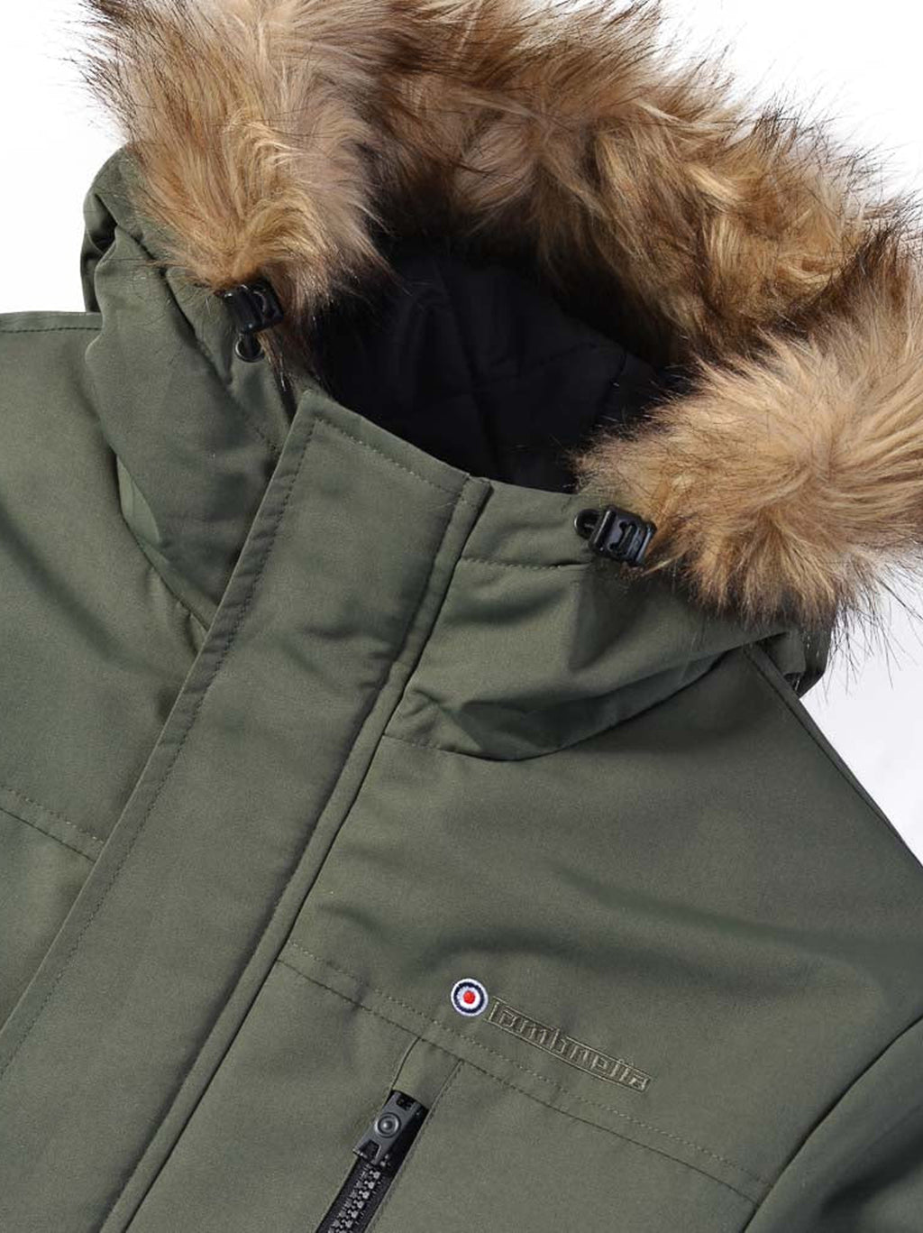 Mens Khaki Utility Parka Jacket