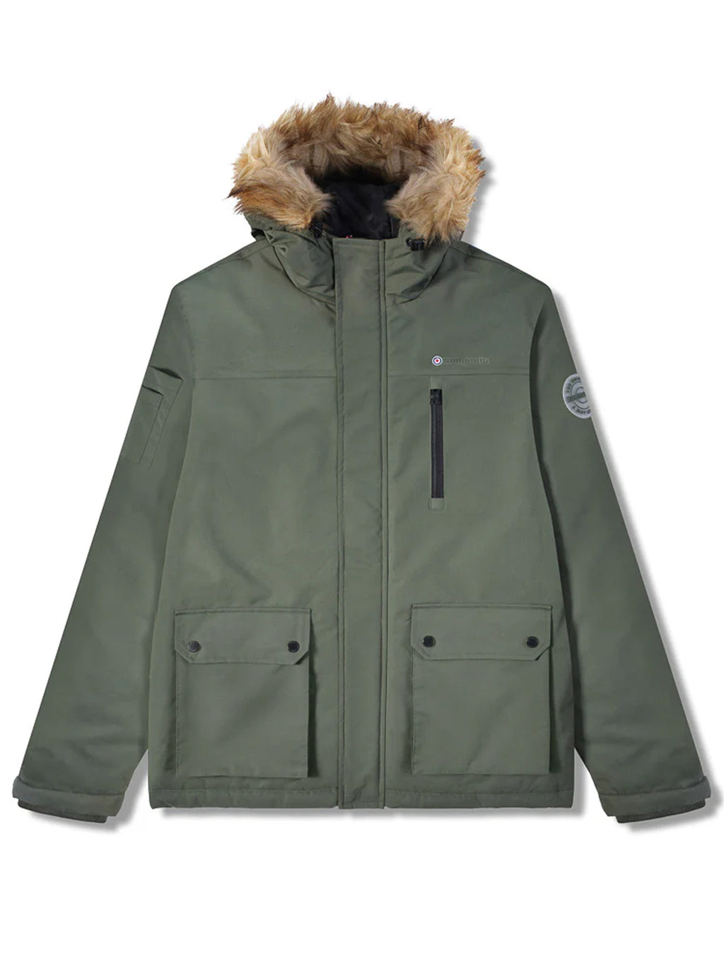 Mens Khaki Utility Parka Jacket