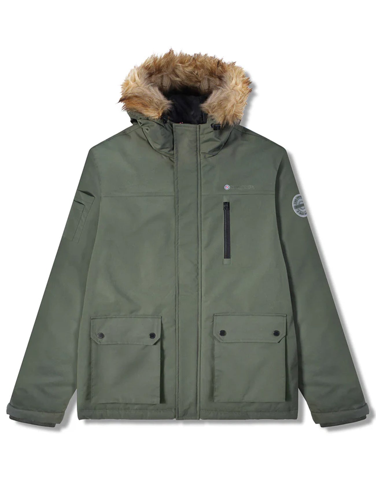 Mens Khaki Utility Parka Jacket