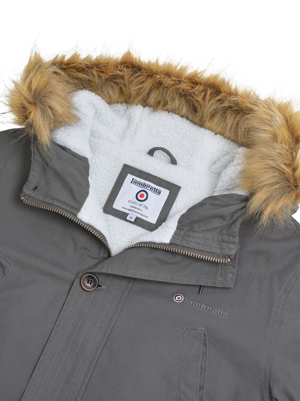 Mens Granite Sherpa Lined Parka Jacket