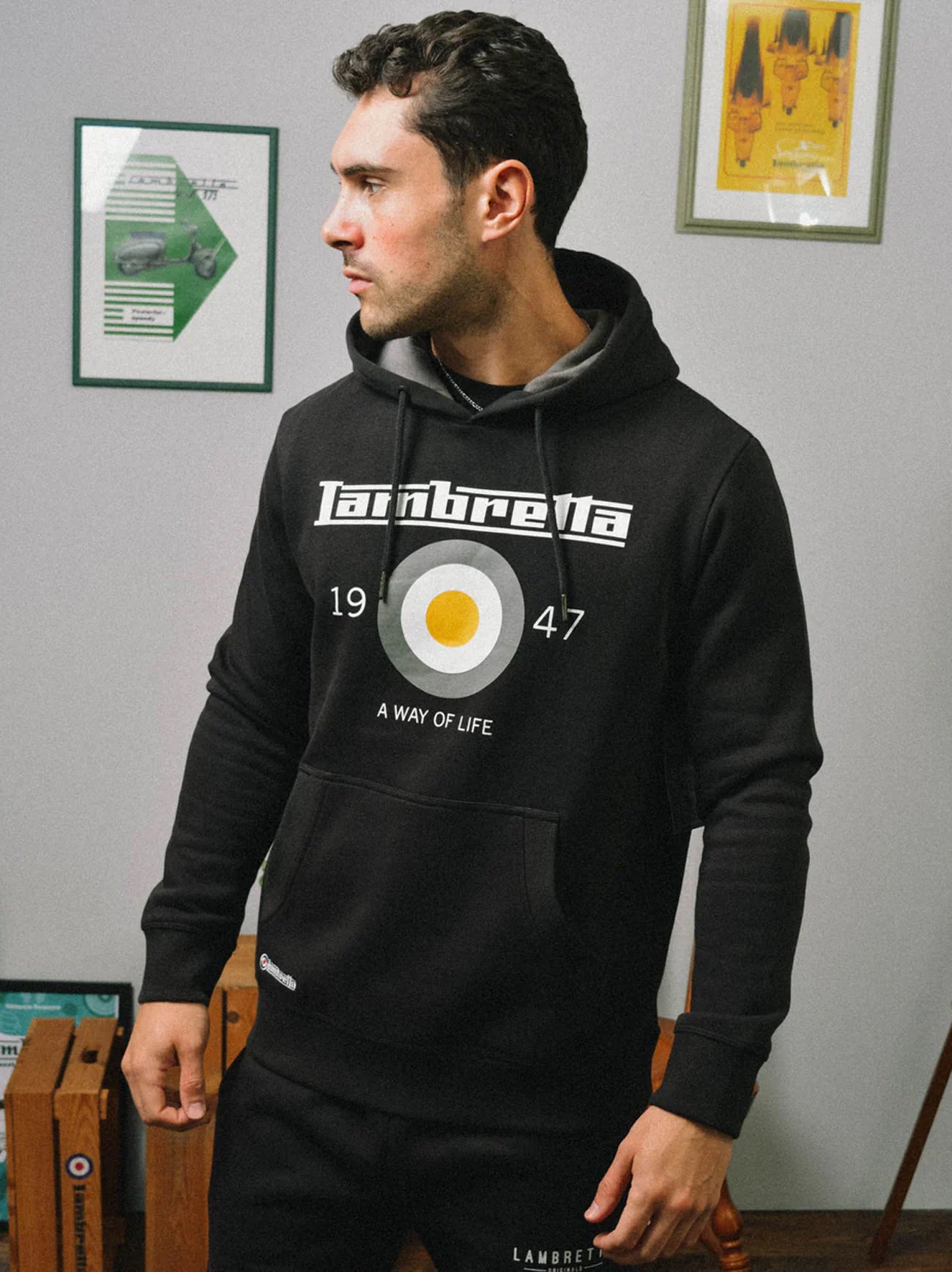 Mens Black Target Hoodie