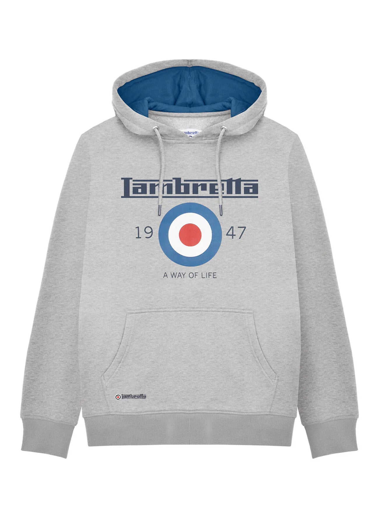 Mens Grey Marl Target Hoodie