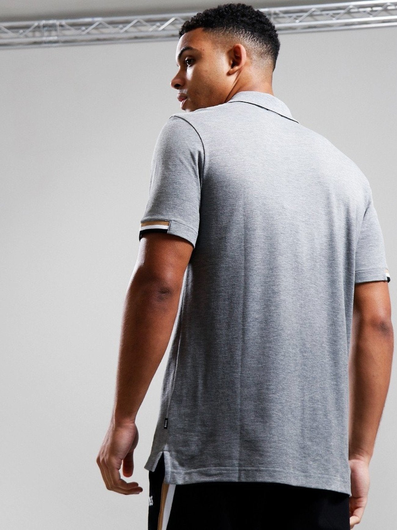 Mens Silver Parlay Short Sleeve Polo Shirt