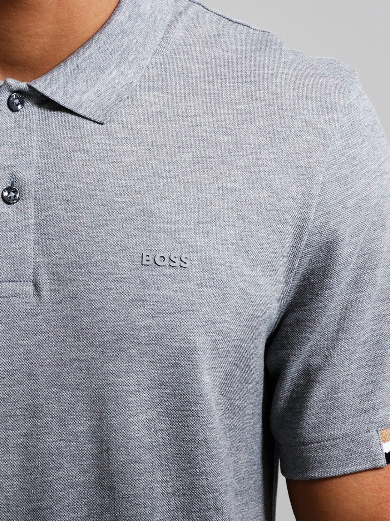 Mens Silver Parlay Short Sleeve Polo Shirt
