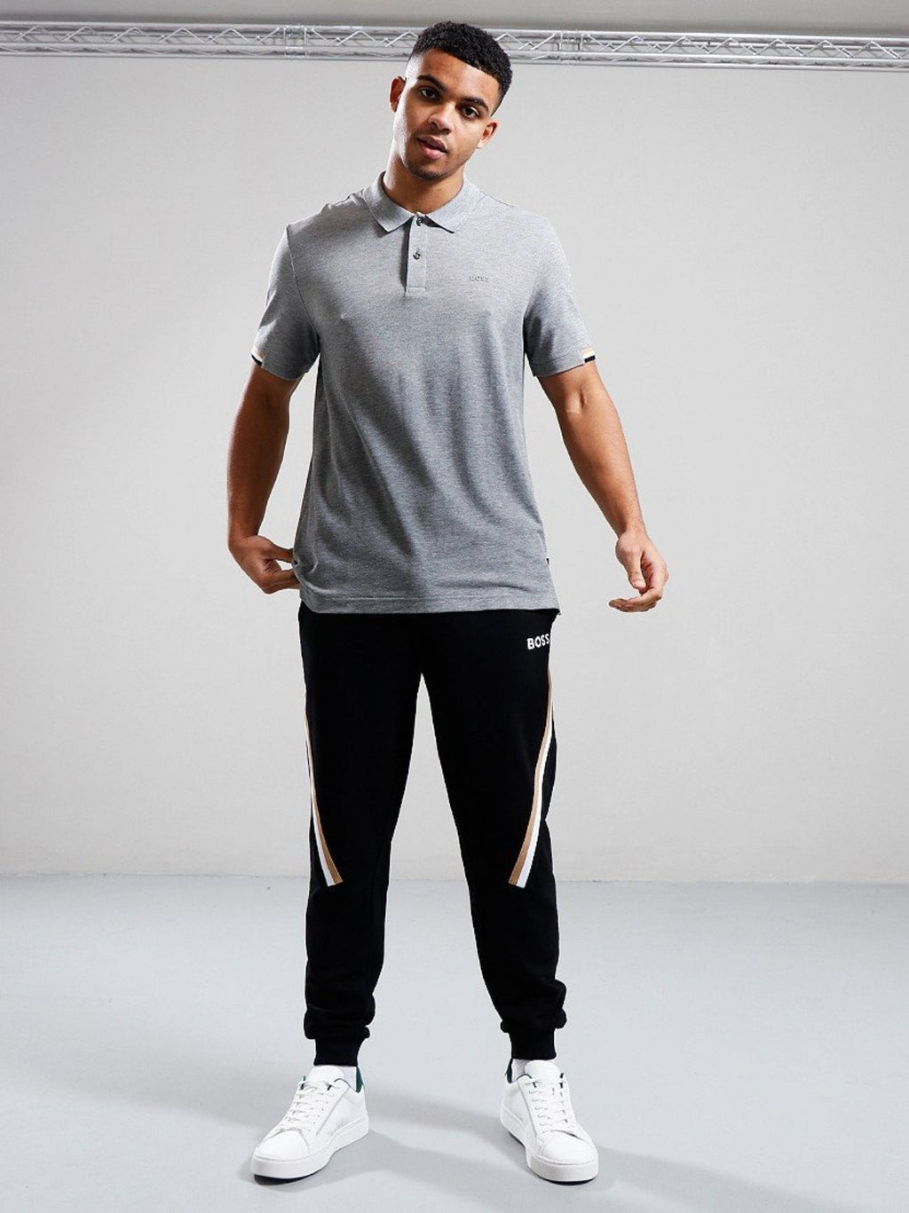 Mens Silver Parlay Short Sleeve Polo Shirt