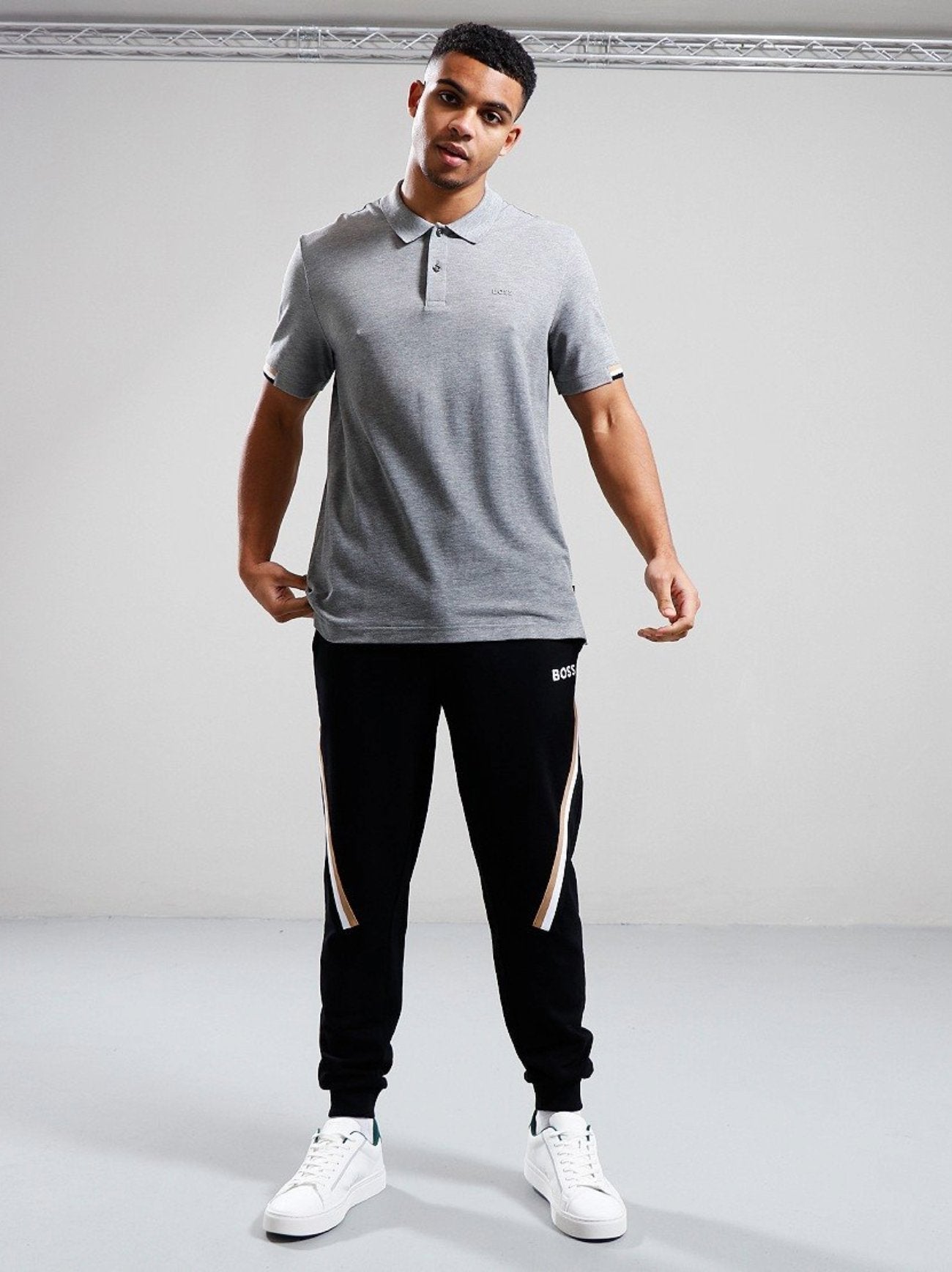 Mens Silver Parlay Short Sleeve Polo Shirt