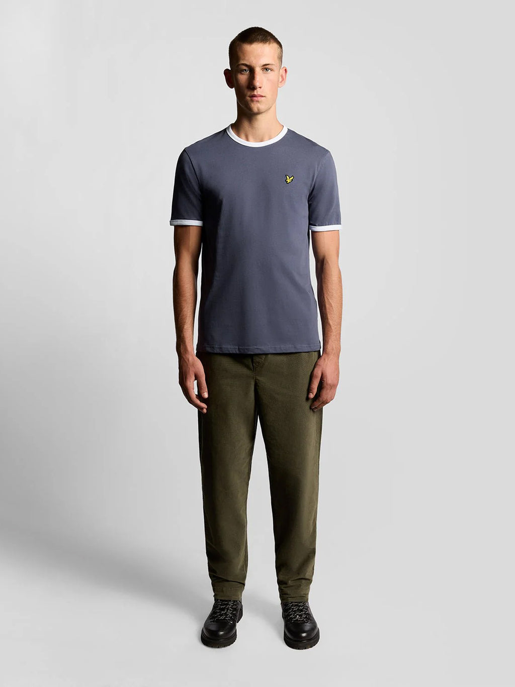 Mens Greystone White Ringer T-Shirt