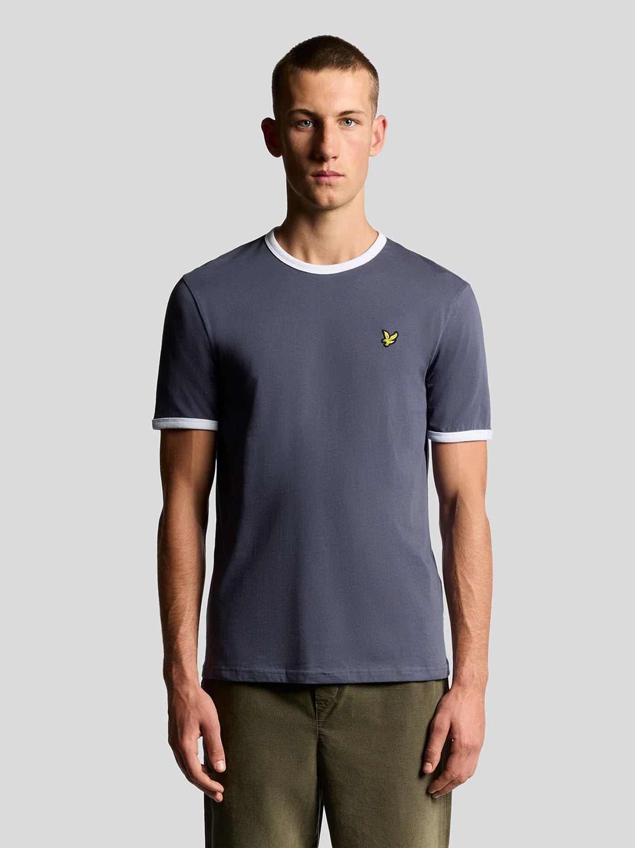 Mens Greystone White Ringer T-Shirt