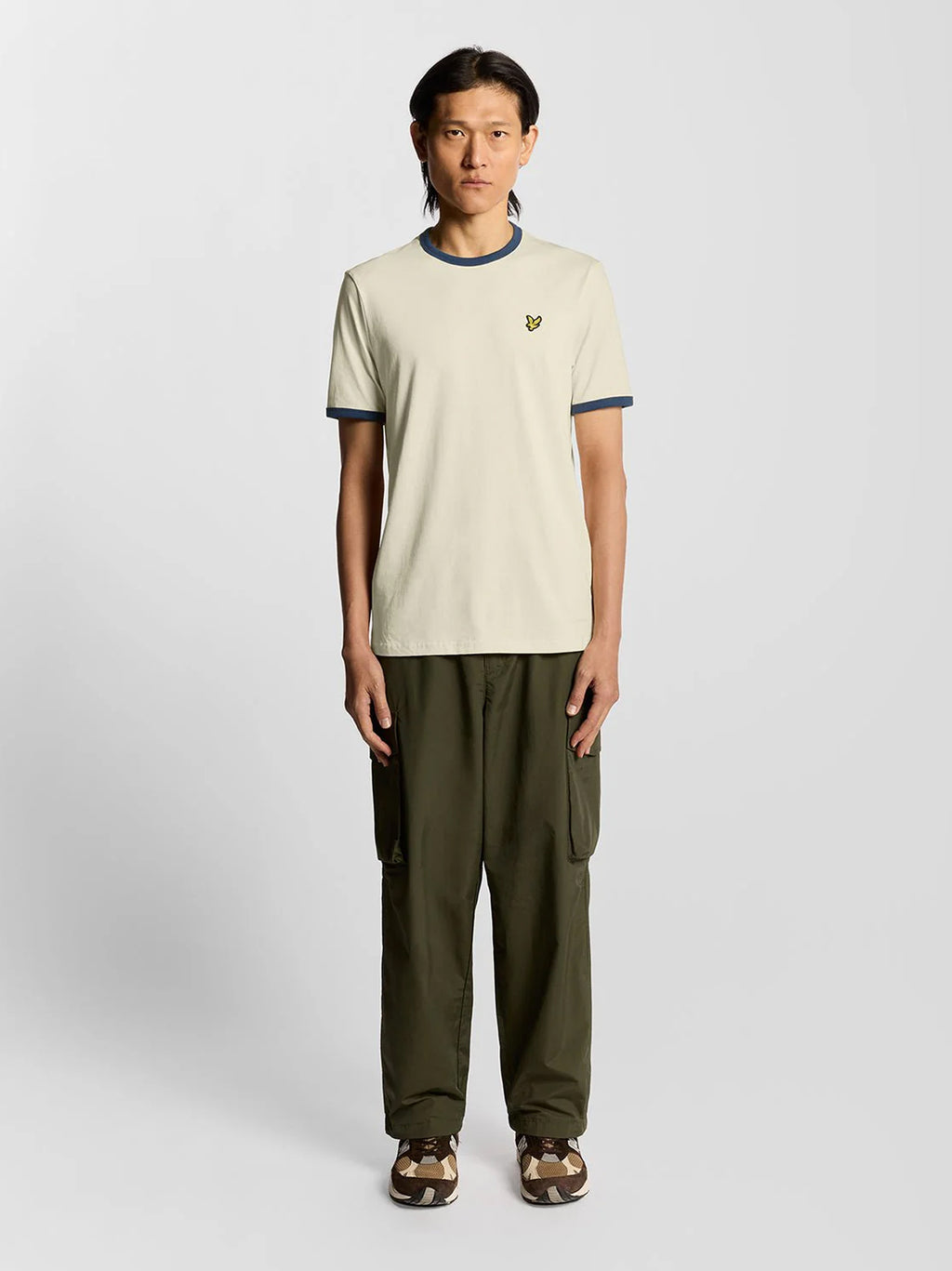 Mens Drop Cloth Sargasso Sea Ringer T-Shirt