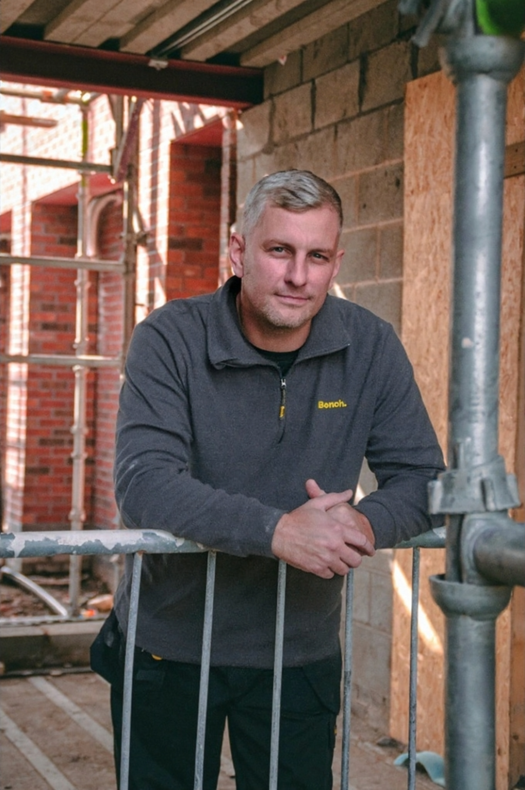 Mens Charcoal Albany Quarter Zip Fleece