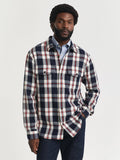Mens Evening Blue Checked Heavy Twill Overshirt