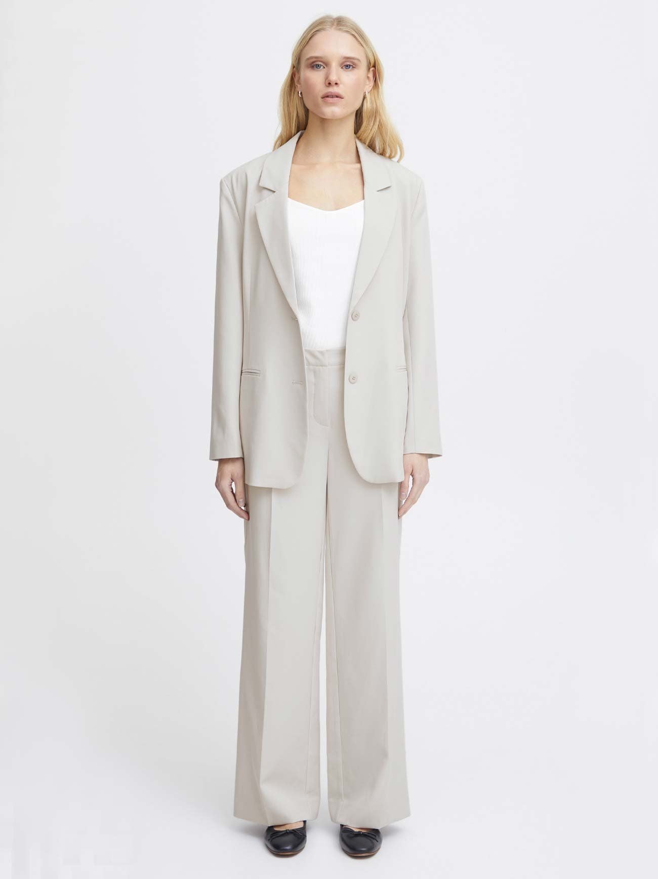 Womens Silver Grey Lexi Oversized Blazer