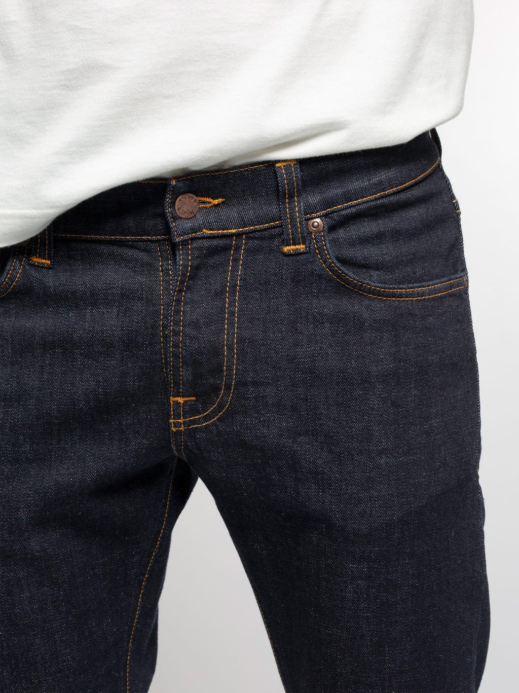 Mens Dark Blue Wash Tight Terry Rinse Twill Jean