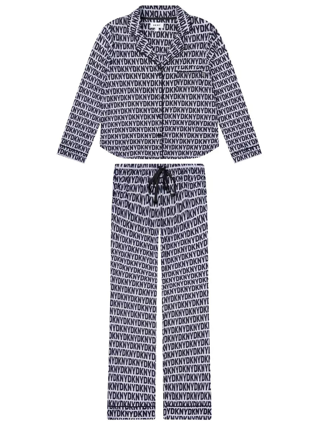 Womens Navy Print Pyjama Set