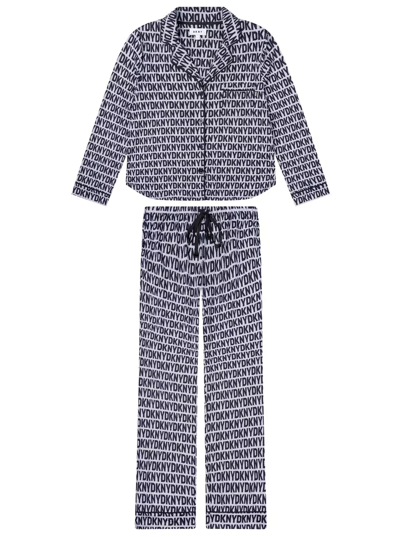 Womens Navy Print Pyjama Set