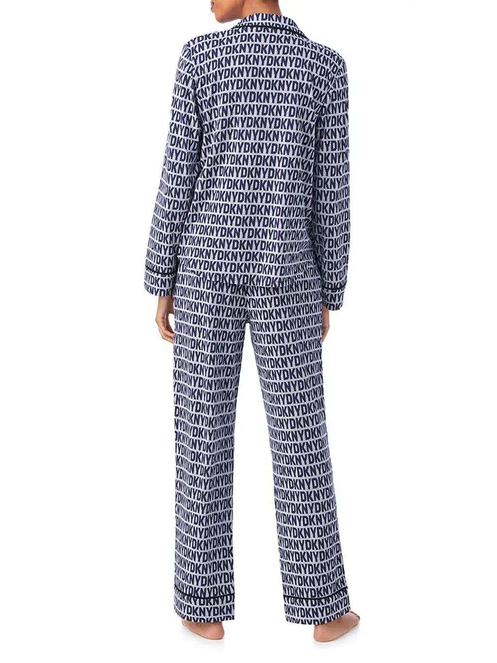 Womens Navy Print Pyjama Set