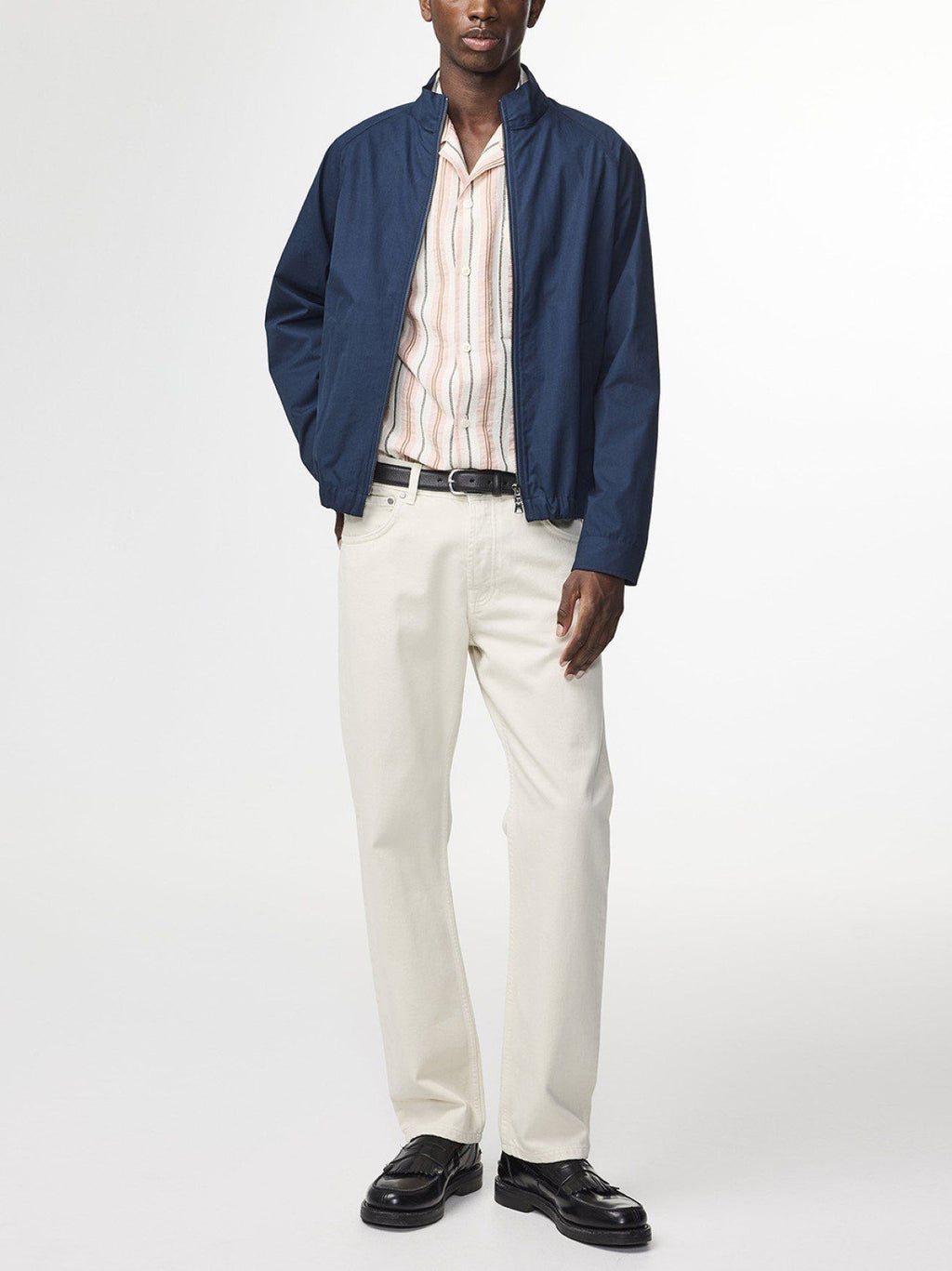 Mens Navy Blue Dave Poplin Jacket