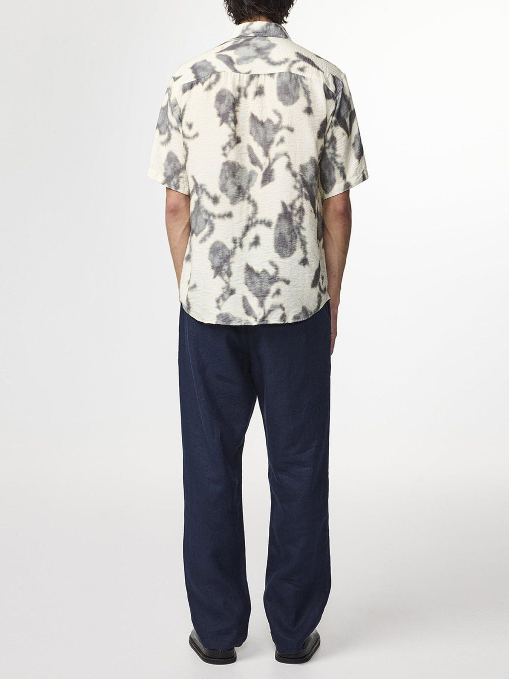 Mens Ecru Print Freddy Modal Blend Shirt