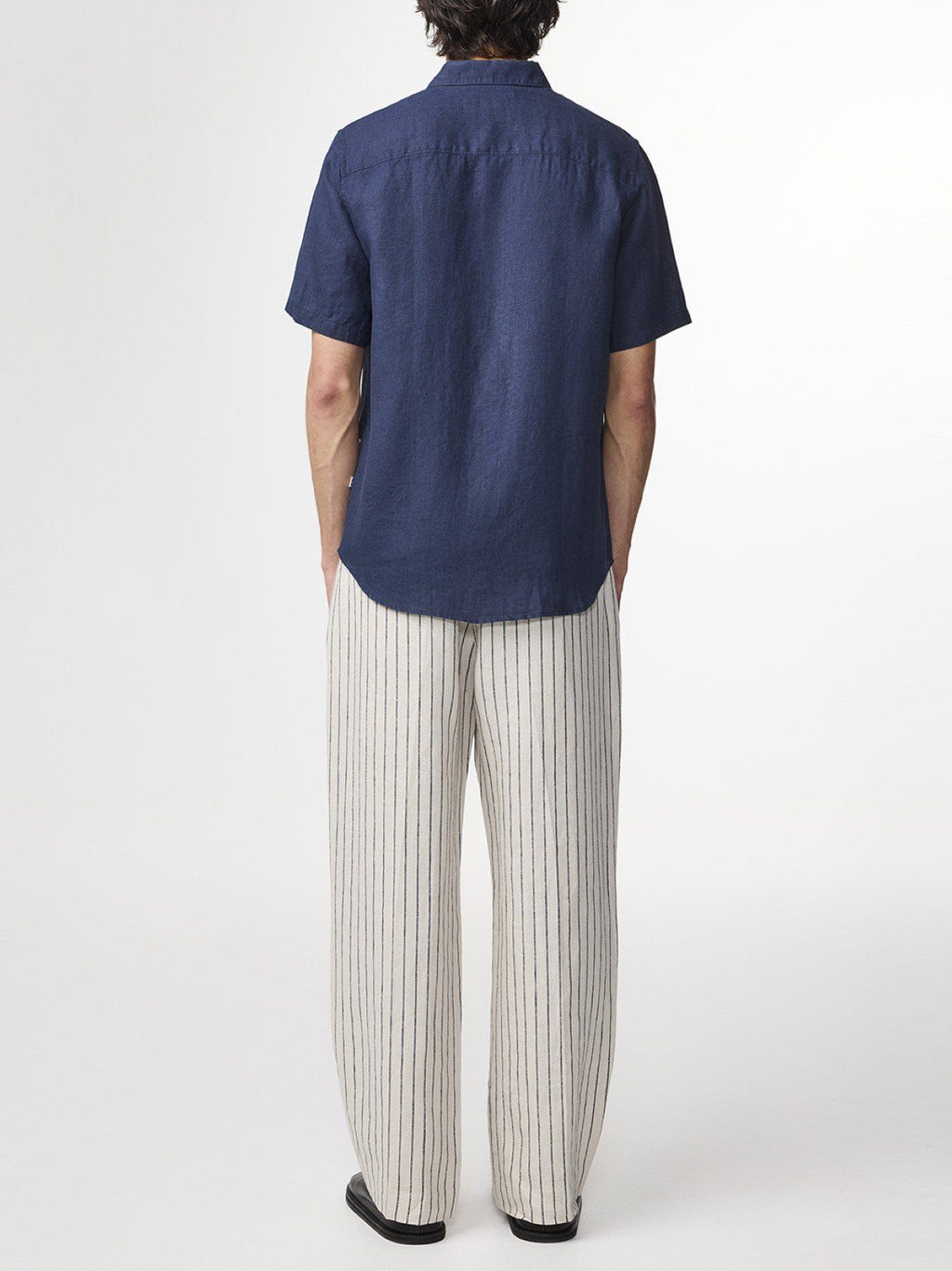 Mens Navy Blue Enzo Classic Collar Shirt