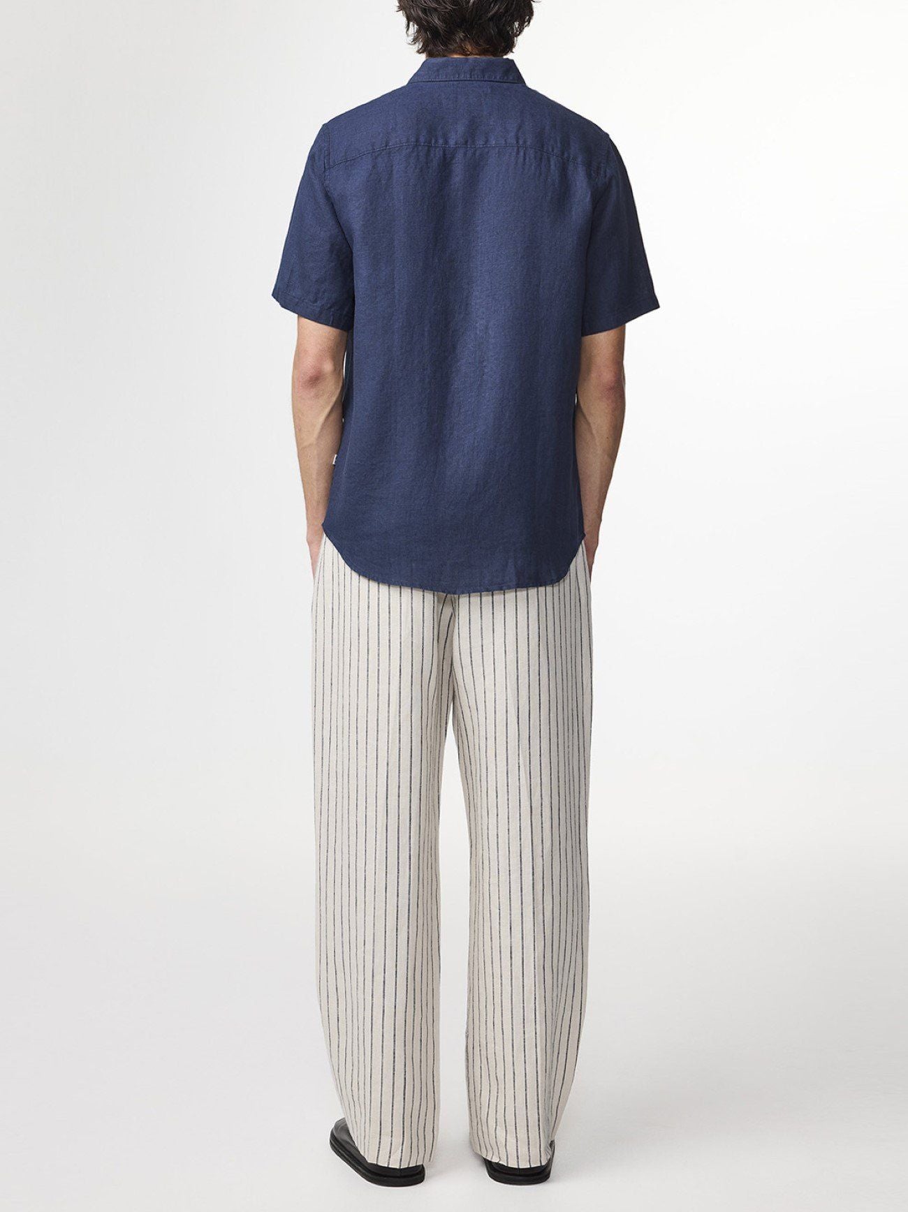 Mens Navy Blue Enzo Classic Collar Shirt