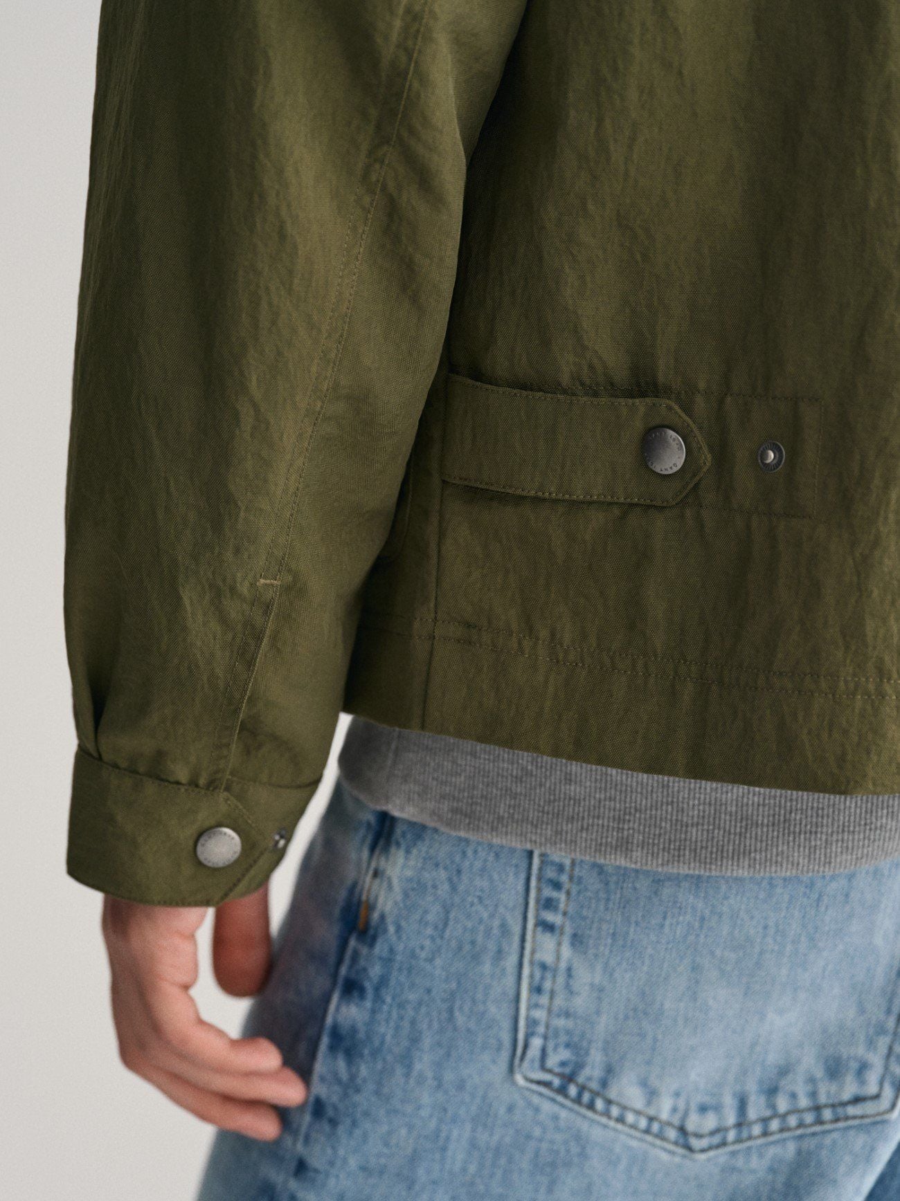 Mens Dull Pistacchio Nylon Jacket