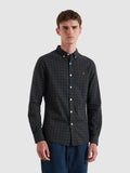 Mens True Navy Marl Milners Windowpane Shirt