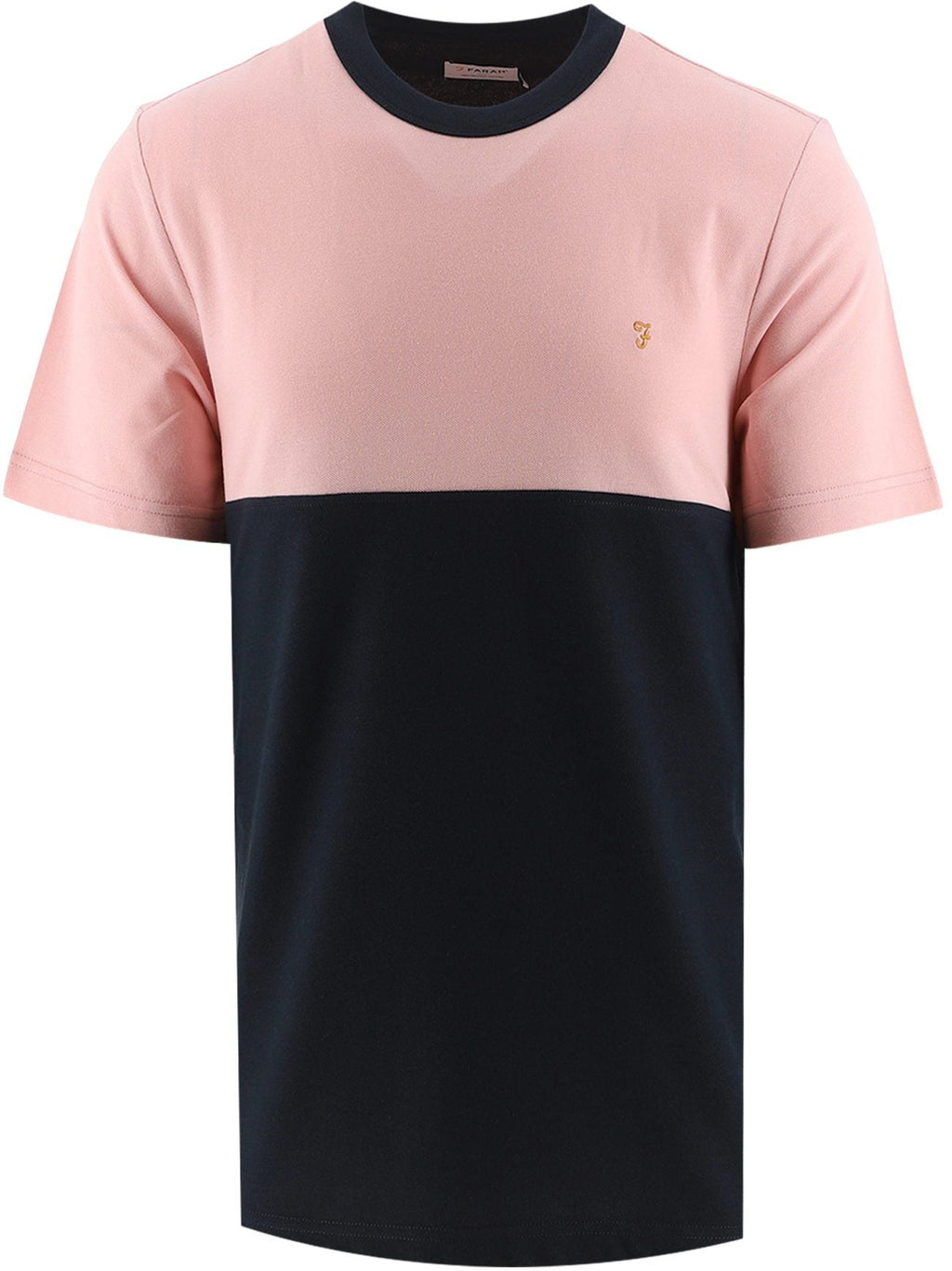 Mid Pink Tony Colour Block T-Shirt