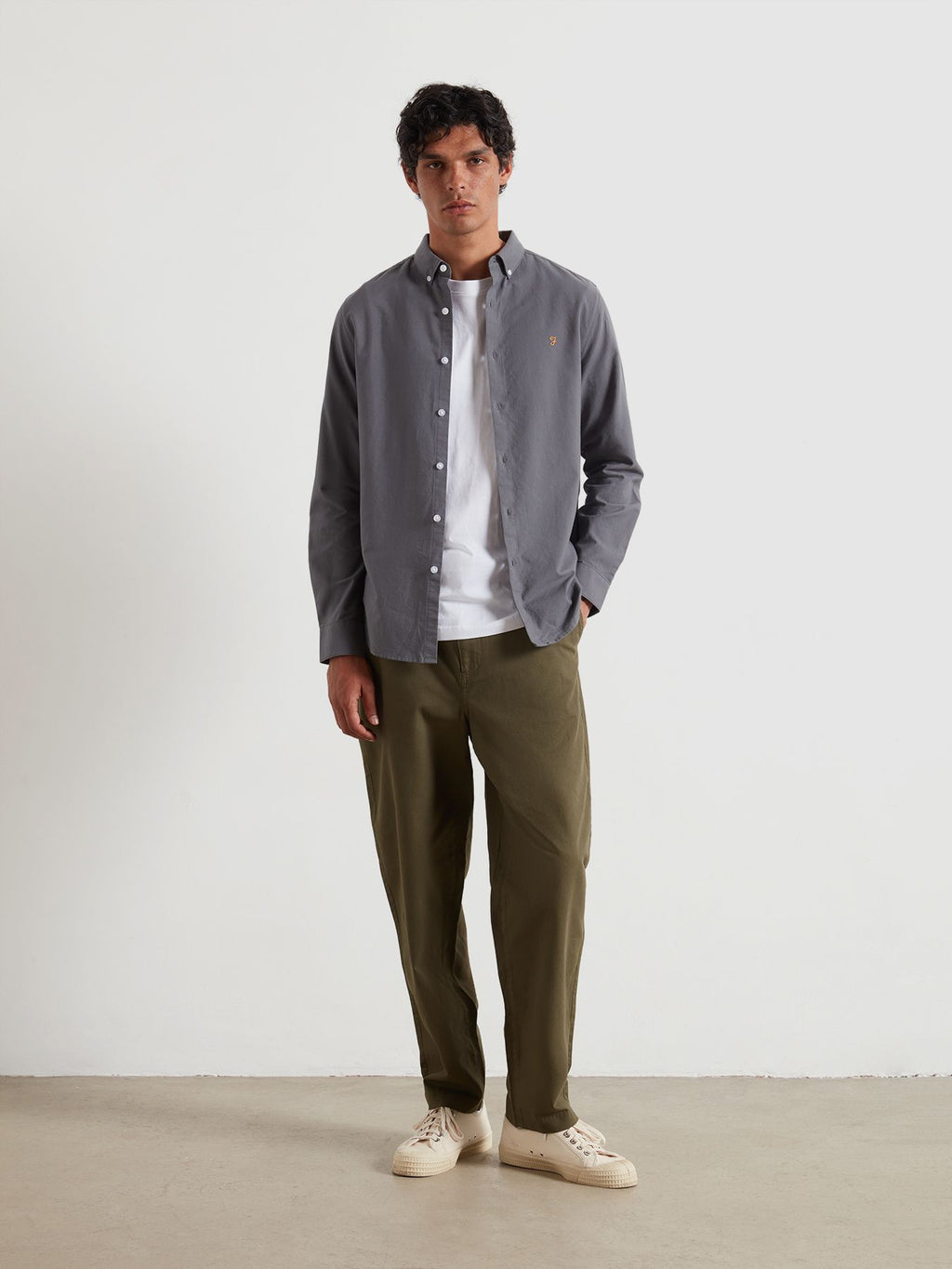 Mens Grey Shade Brewer Long Sleeve Shirt
