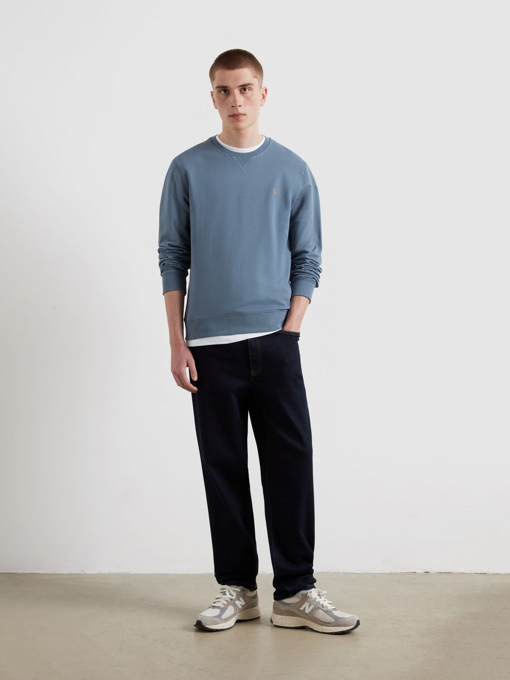 Mens Chalk Blue Tim Crew Neck Sweatshirt