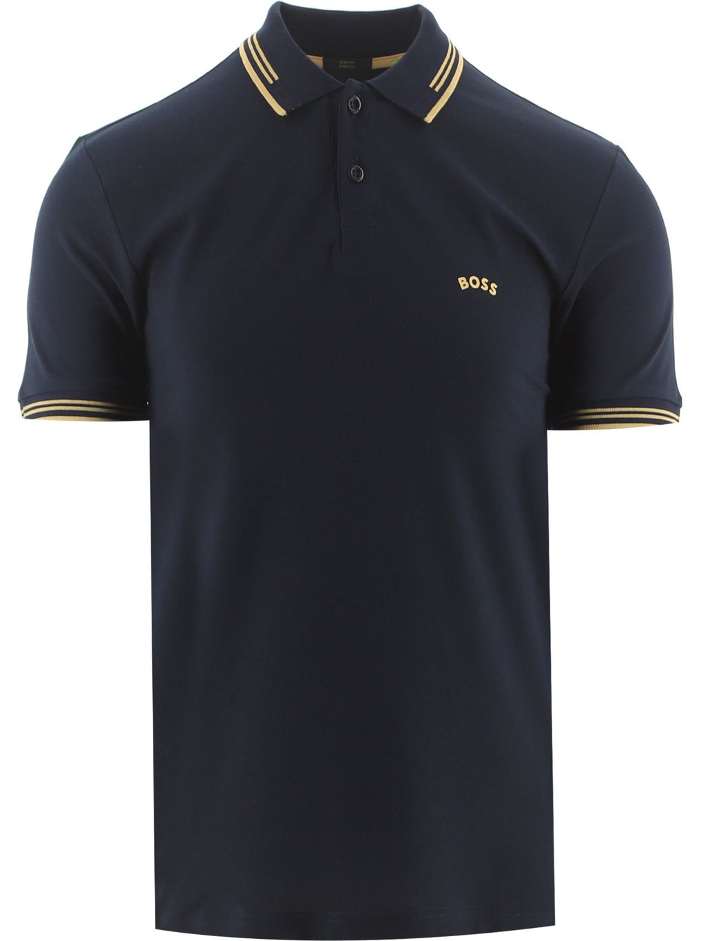 Mens Dark Blue Paul Curved Logo Golf Polo Shirt