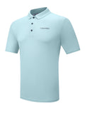 Mens Aqua Cotton Blend Stretch Polo Shirt