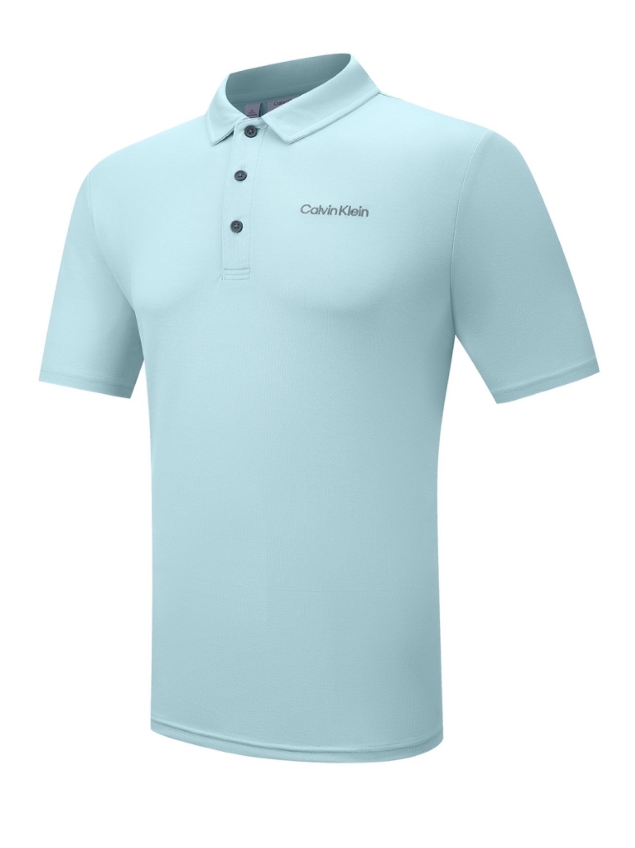 Mens Aqua Cotton Blend Stretch Polo Shirt