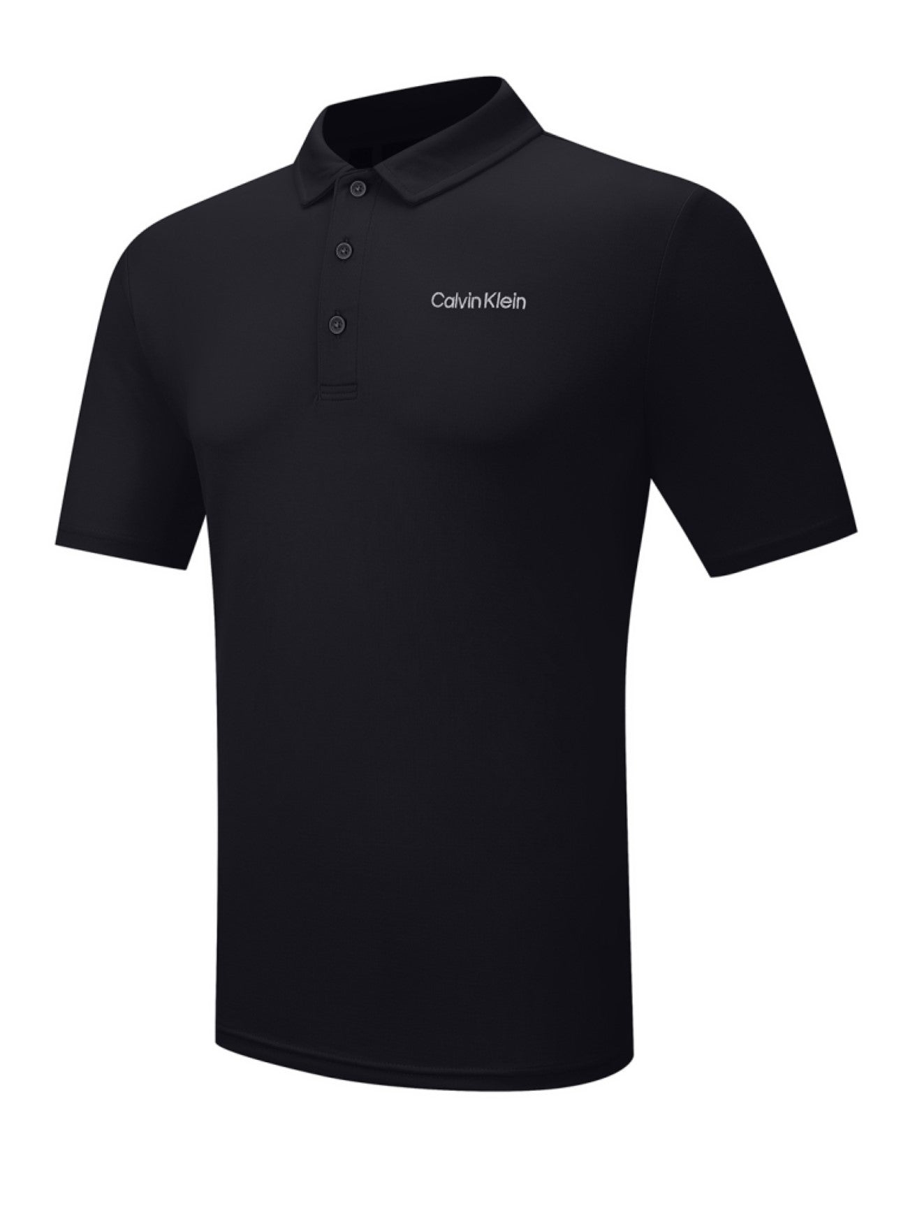 Mens Black Cotton Blend Stretch Polo Shirt