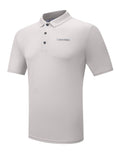Mens Oatmeal Cotton Blend Stretch Polo Shirt