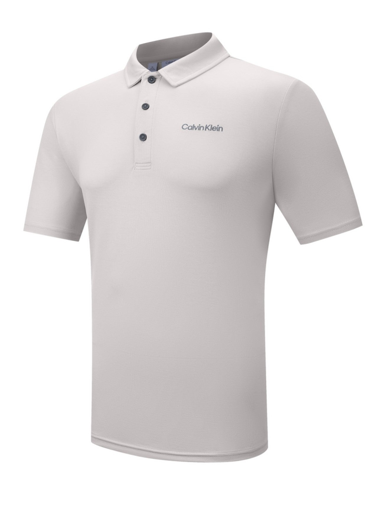Mens Oatmeal Cotton Blend Stretch Polo Shirt