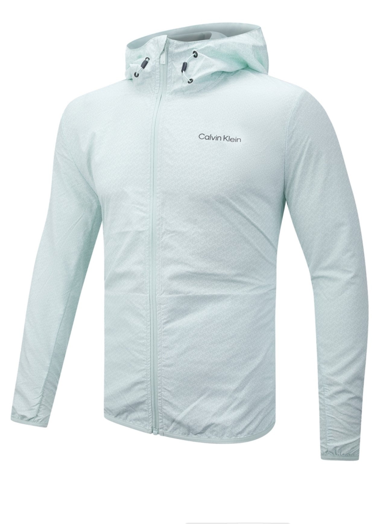 Mens Light Jade Printed Water Repellent Windbreaker Jacket