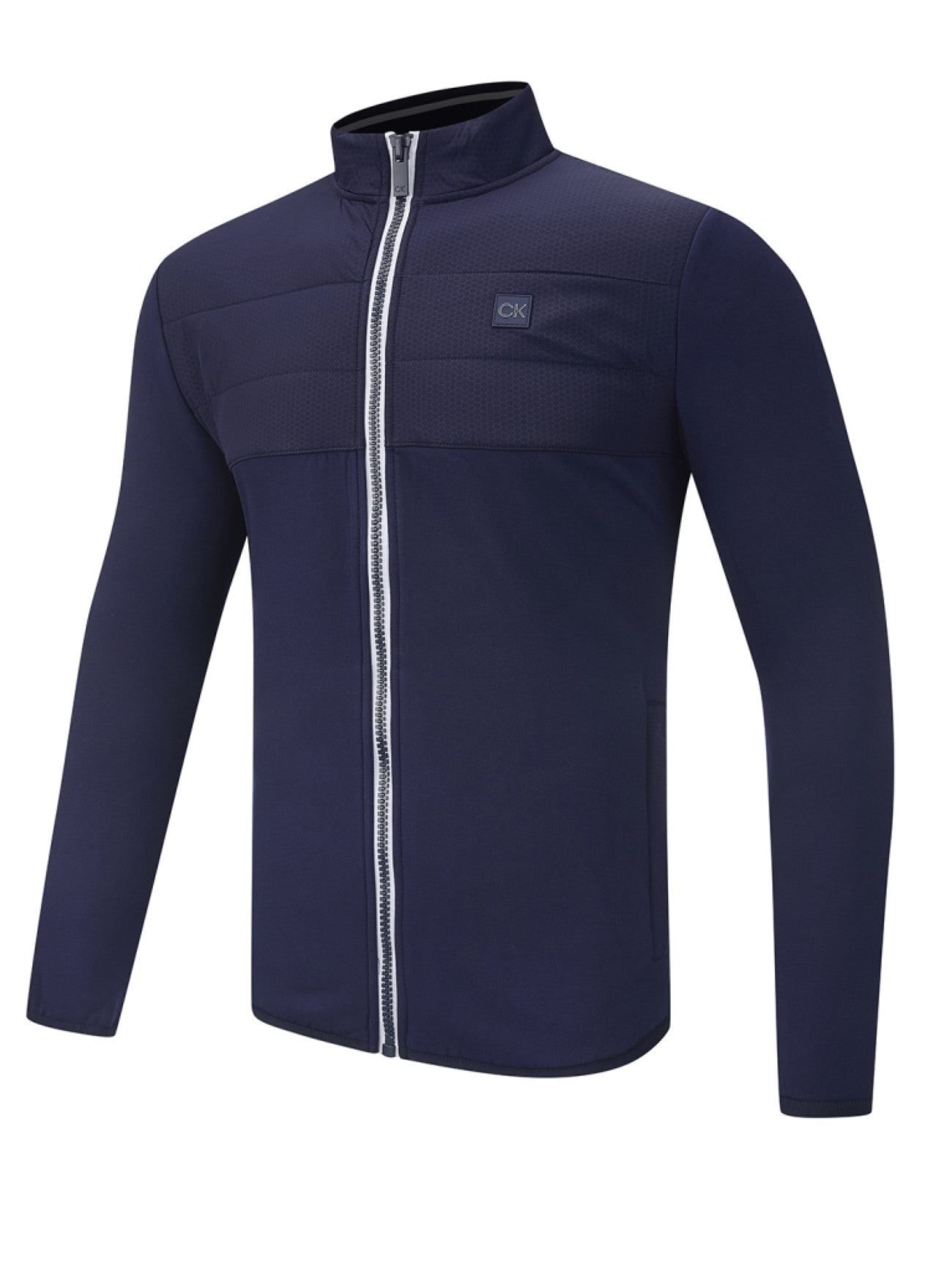 Mens Navy Hybrid Full Zip Jacket
