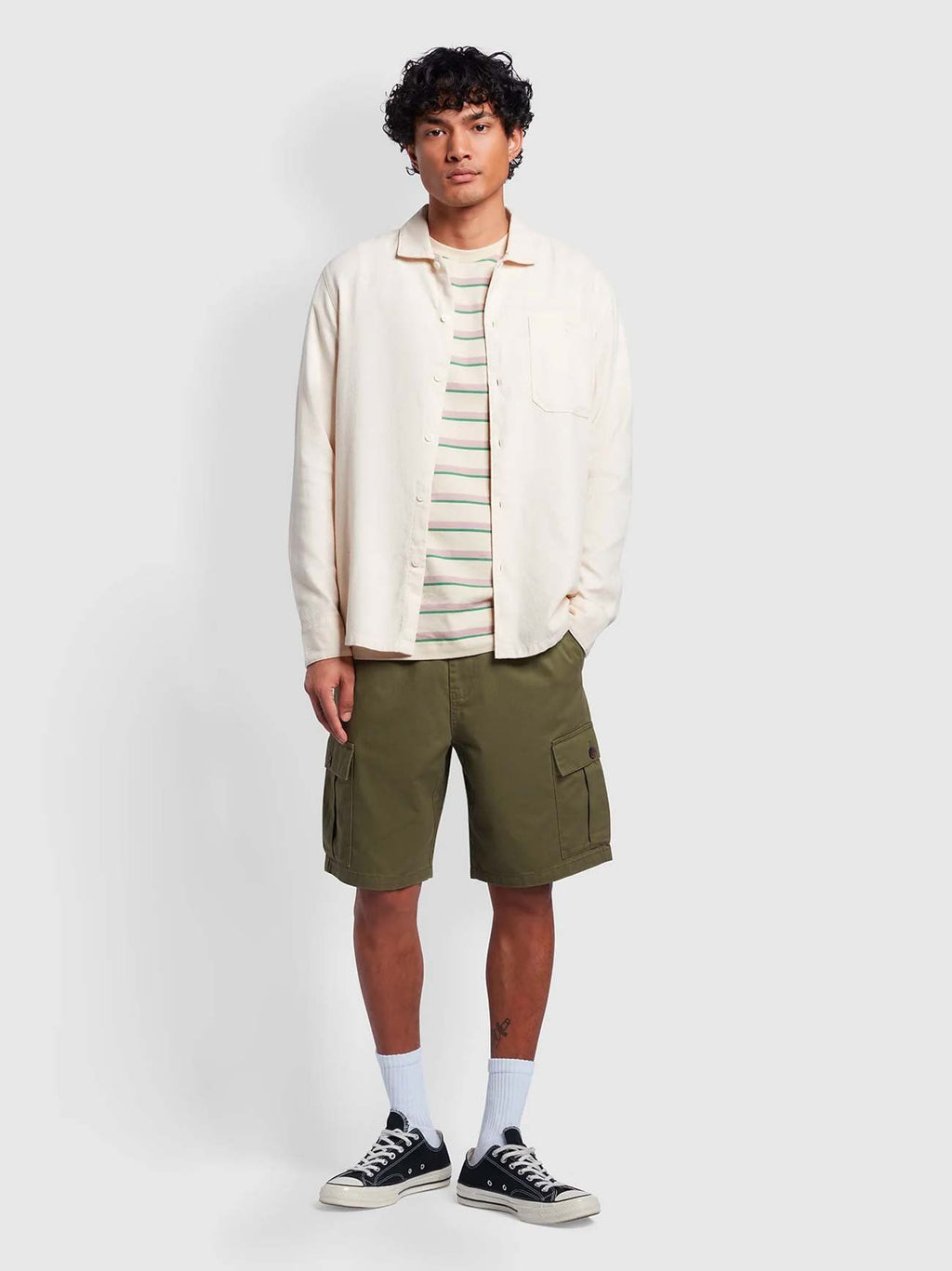 Mens Cream Campbell Overshirt