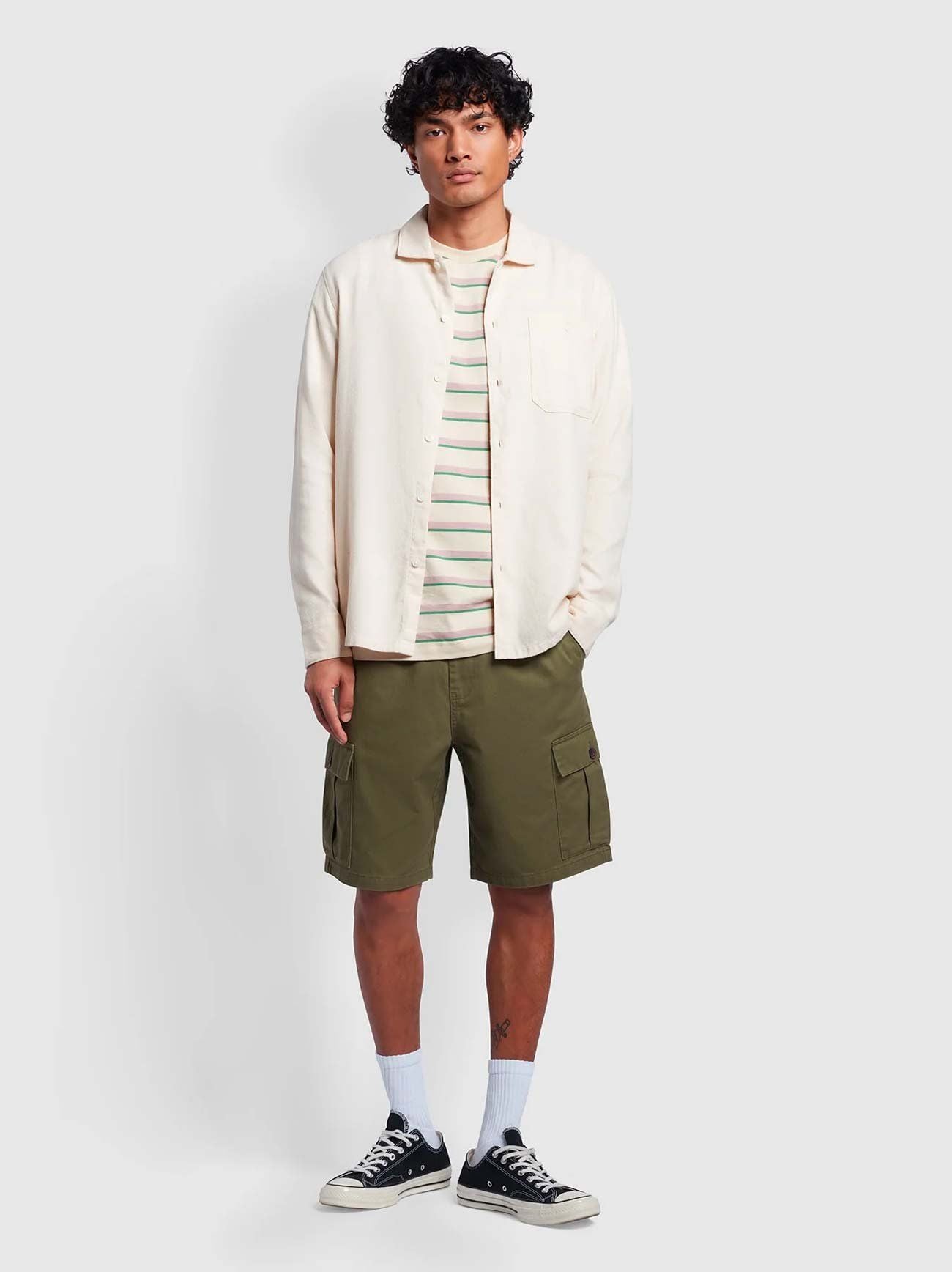 Mens Cream Campbell Overshirt