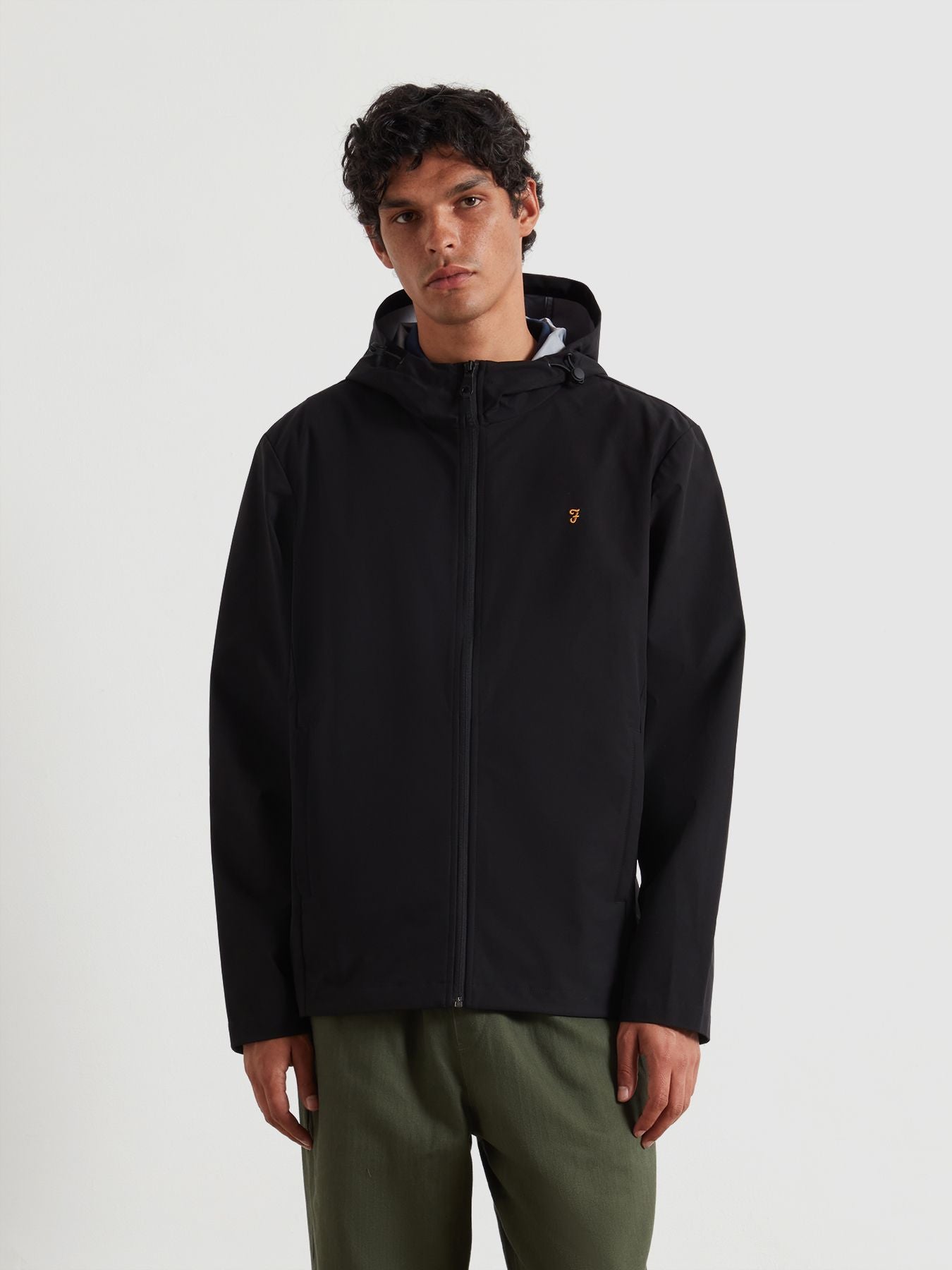 Mens Black Rhodes Hooded Jacket