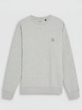 Mens Light Grey Marl Lambswool Blend Crew Neck Jumper