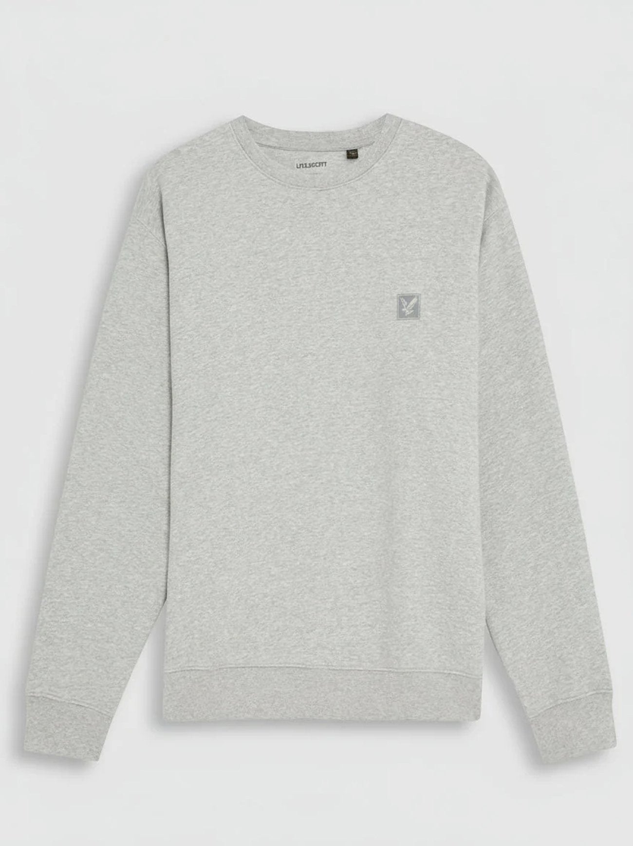 Mens Light Grey Marl Lambswool Blend Crew Neck Jumper
