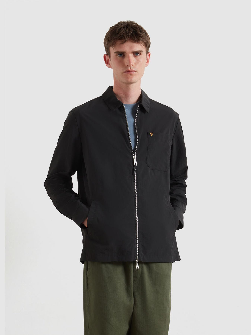 Mens Black Fintoni Zip Overshirt