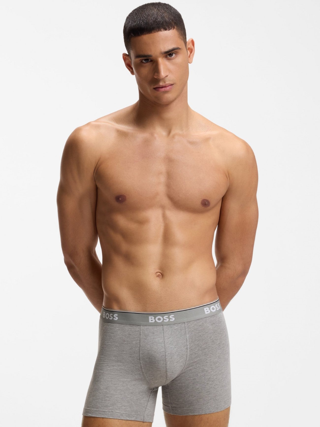 Mens Open Grey 3-Pack Power Boxer