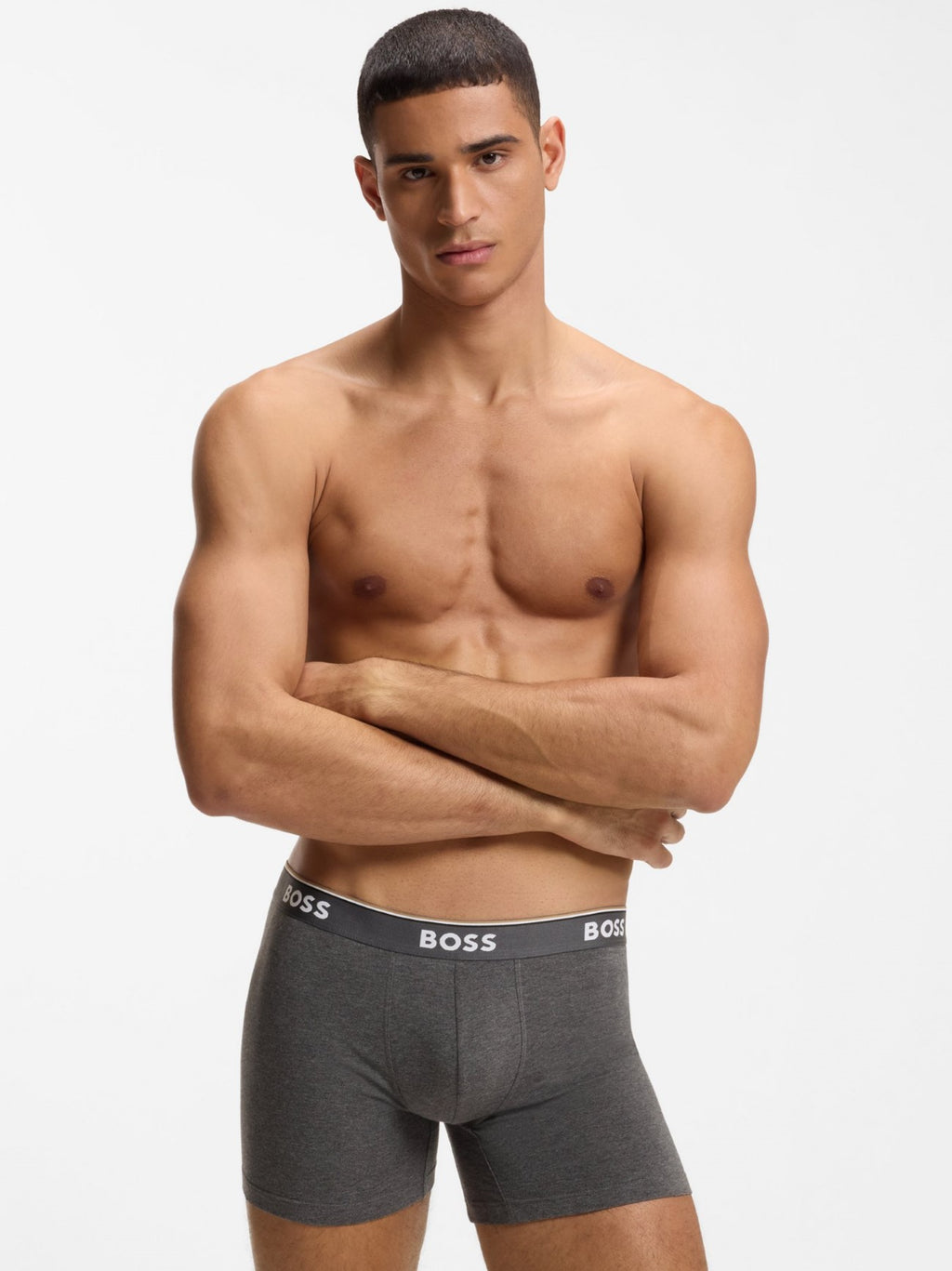 Mens Open Grey 3-Pack Power Boxer