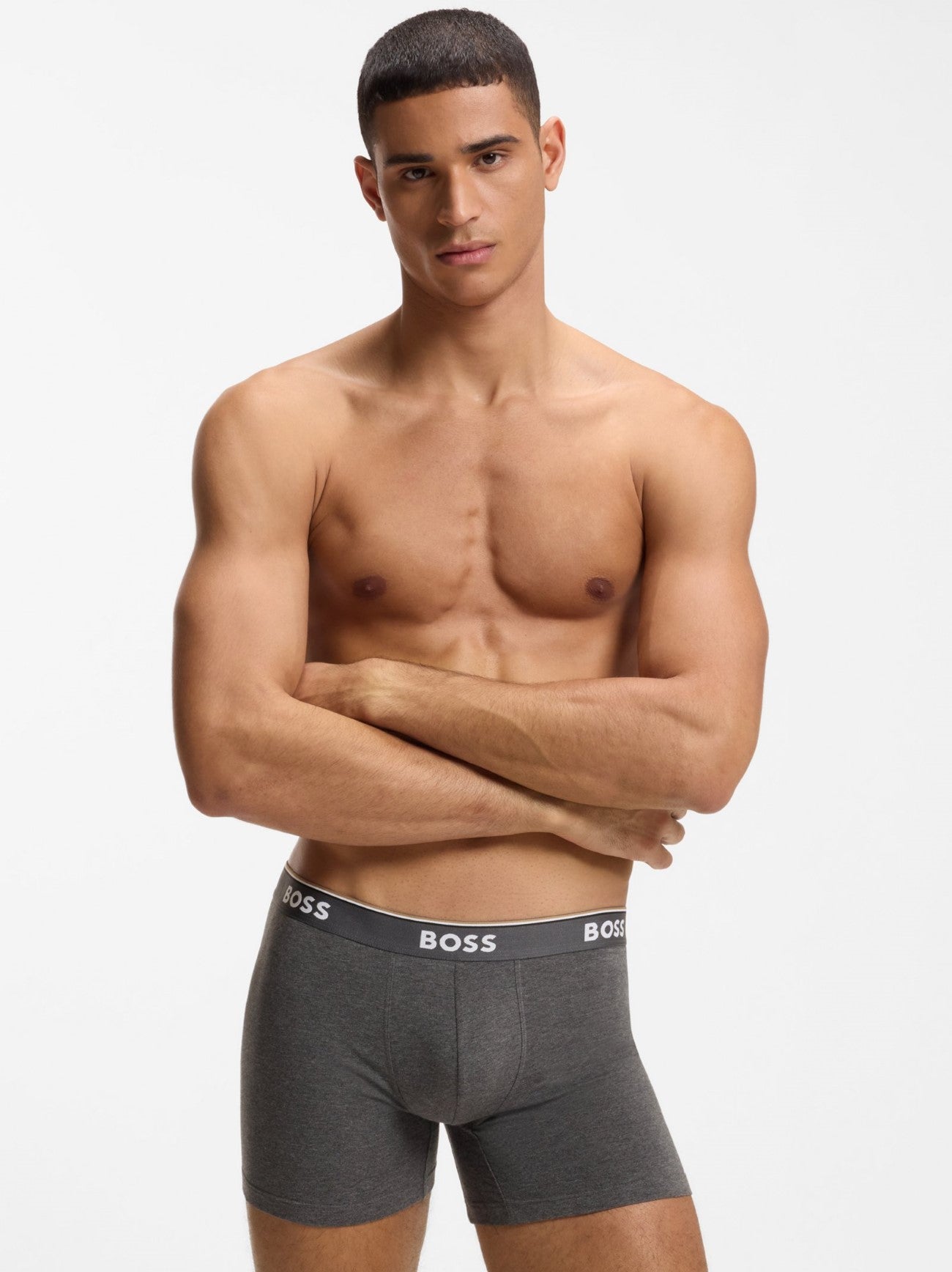 Mens Open Grey 3-Pack Power Boxer